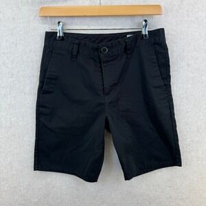 Volcom Mens Black Flat Front Chino Shorts Size 28
